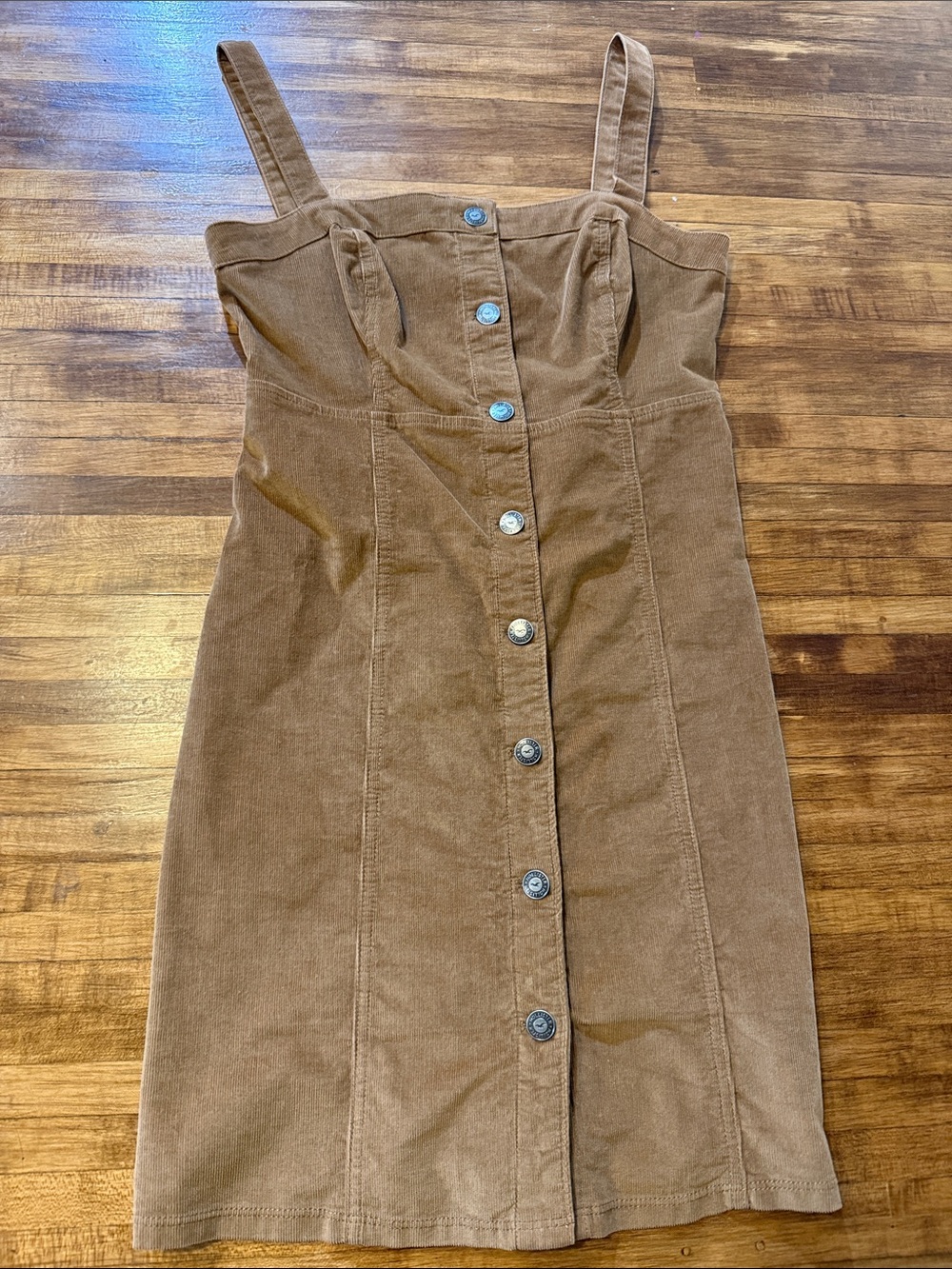 Hollister Brown Corduroy Button Front Mini Dress Size Small (w) - Picture 2 of 5